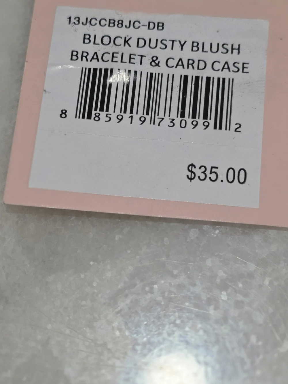 NWT Juicy Couture Bracelet & Card Case Set Dusty Blush Pink